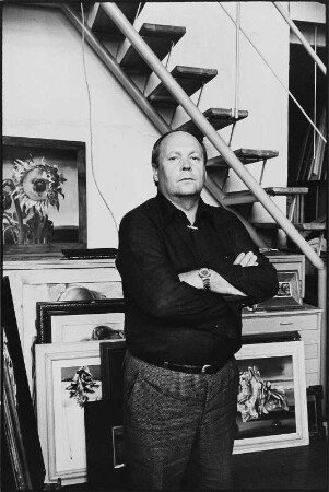 Der Maler Walter Womacka in seinem Atelier