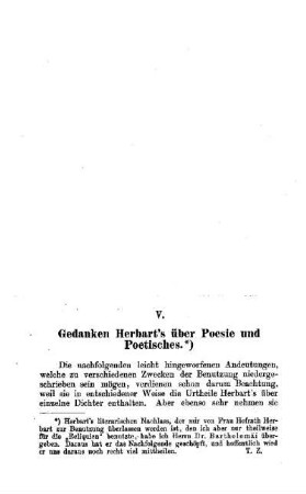Gedanken Herbart's über Poesie und Poetisches
