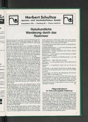 Pflegemaßnahmen im Naturschutzgebiet Raakmoor