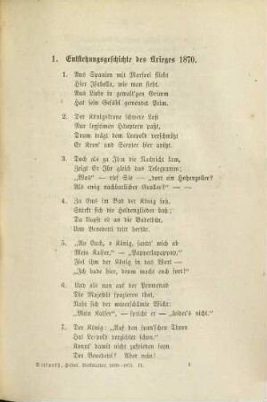 Historische Volkslieder der Zeit von 1756 bis 1871 : 2 Bände in 6 Heften, Bd. 2 = Heft 6. Historische Volks- und volksthümliche Lieder des Krieges von 1870 - 1871