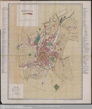 Karte : Plan der Stadt Chemnitz