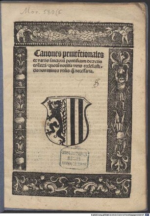 Canones penitentiales, ex variis Sanctorum pontificum decretis collecti