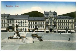 Tetschen. Markt mit Elbebrunnen (1907; Rudolf Weyr)
