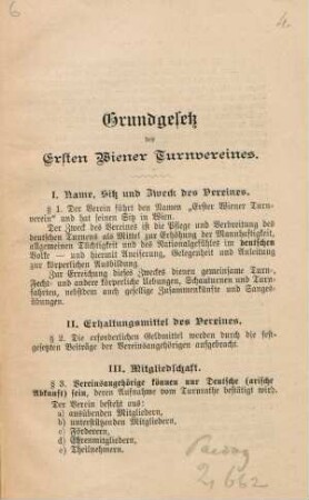 I. Name, Sitz und Zweck des Vereines