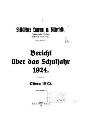 1924/25: Bericht ... - 1924/25