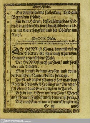 Der XCIX. Psalm