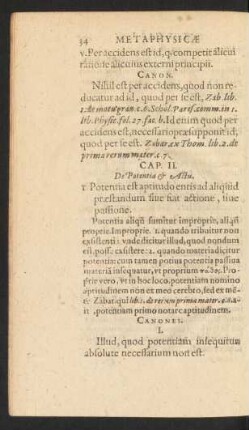 Cap. II. De Potentia et Actu.