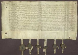 Erbhuldigungsrevers von Stadt und Amt Baden gegen Markgraf Christoph I. von Baden als dessen Leibeigene
