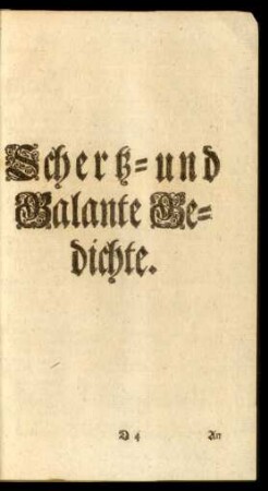 Schertz- und Galante Gedichte