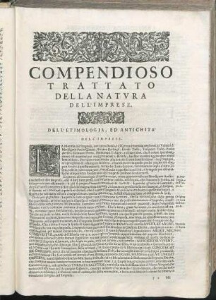 Compendioso Trattato Della Natvra Dell'Imprese.