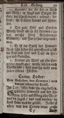 Creutz- Lieder. - Hoffnungs- Lob.