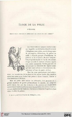 2. Pér. 5.1872: Érasme, Éloge de la folie : [Rezension]