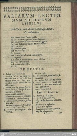 Variarum Lectionum Ad Florum Libellus