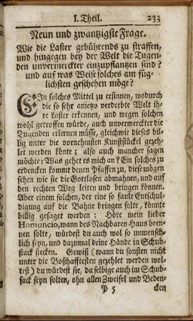 Neun und zwantzigste Frage.