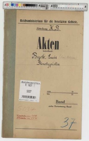 Byck, Lucie, geb. 20.2.1898, Stenotypistin
