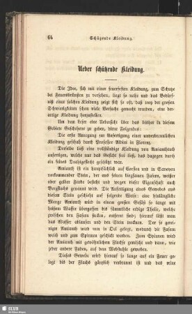 Ueber schützende Kleidung