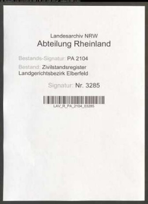 Geburtsregister Merscheid