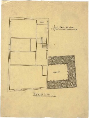 Billing, Hermann; Karlsruhe, Moltkestr.47 / Beethovenstr.; Villa Billing - Dachstock (Grundriss)