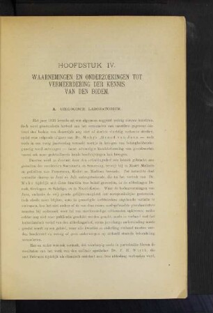 Hoofdstuk IV. Waarnemingen en onderzoekingen tot vermeerdering der kennis van den bodem.