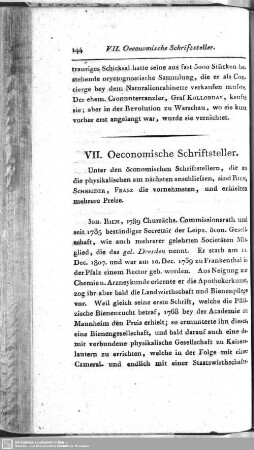 VII. Oeconomische Schriftsteller