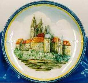Keramikteller mit Ansicht der Meißener Burg