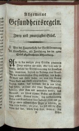 Zwey und zwanzigstes Stück.