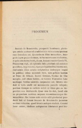 De Johannis de Monsterolio vita et operibus : sive de Romanarum litterarum studio apud Gallos instaurato Carolo VI regnante. Theimproponebat facultati litter. Paris