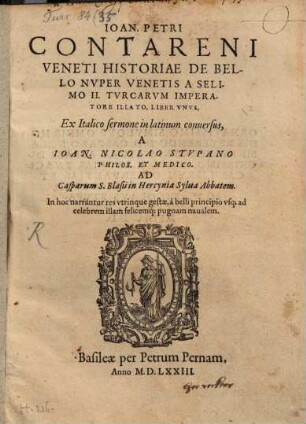 Historia de bello nuper Venetis à Selimo II. Turcarum Imperatore illato : liber unus