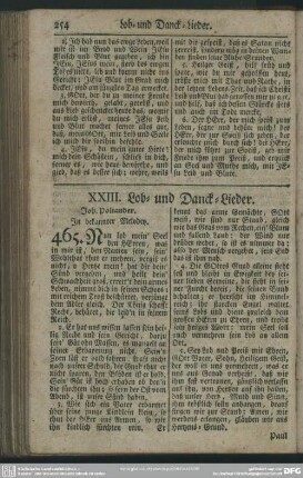 XXIII. Lob- und Danck-Lieder
