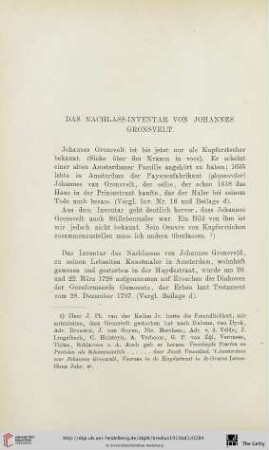 Das Nachlass-Inventar von Johannes Cronsvelt