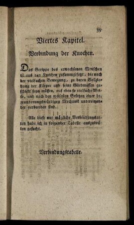 Viertes Kapitel. Verbindung der Knochen.