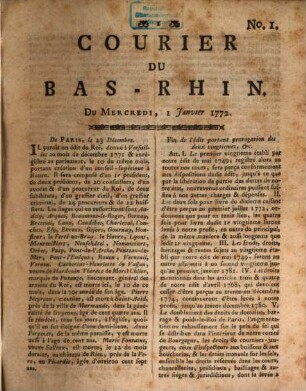 Courier du Bas-Rhin. 1772