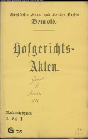 Gillot, Notar gegen Jakob Bicker in Detmold - Vorenthaltene Pachtgelder