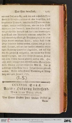 CCXXVIII. Stueck