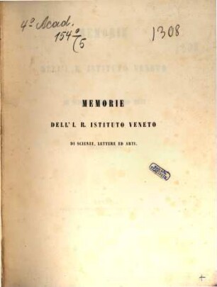 Memorie del Reale Istituto Veneto di Scienze, Lettere ed Arti. 5. 1855