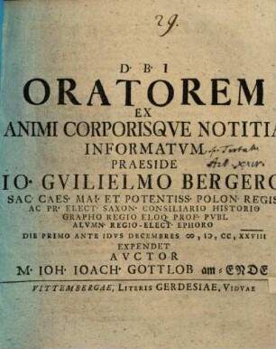 Oratorem ex animi corporisque notitia informatum