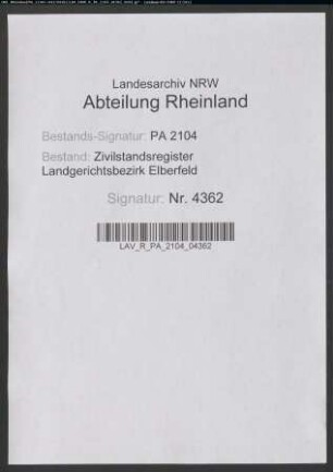 Sterberegister Solingen