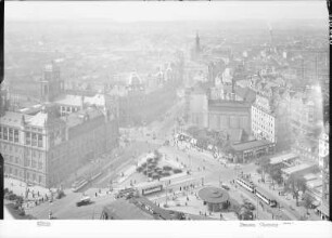 Dresden. Blick von der Sophienkirche über den Postplatz nach Südwesten