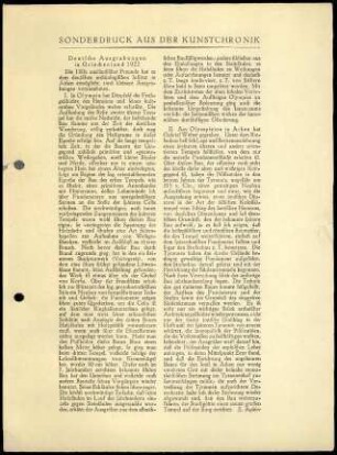 Sonderdruck aus der Kunstchronik