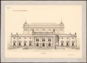 Gesellschaftshaus: Straßenfassade 1:100