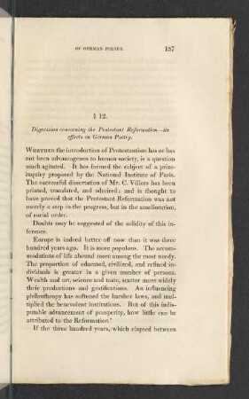 § 12. Digression concerning the Protestant Reformation - its effects on German Poetry.