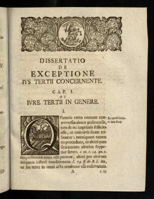 1-36, Dissertatio De Exceptione Ivs Tertii Concernente.
