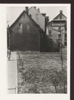 Beginn der gärtnerischen Arbeit an der Paulinenstr. Detmold. Paulinenstr. Papierabzug