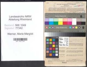 Entnazifizierung Maria Margret Werner , geb. 05.11.1921 (Kindergaertnerin)