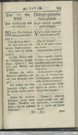 Das XLI. Gespräch. Von vierfüßigen wilden Thieren
