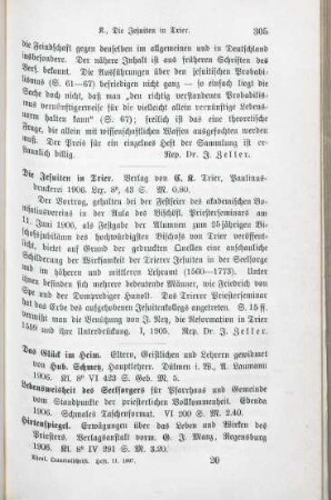 305-307 [Rezension] Schmetz, Hub., Das Glück im Heim