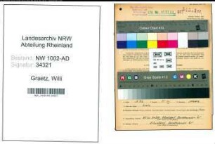 Entnazifizierung Willi Graetz, geb. 31.03.1909 (Sachbearbeiter)