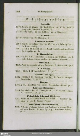 IV. Lithographien