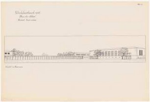 Haus der Arbeit mit Thingplatz Schinkelwettbewerb 1936: Perspektivische Ansicht vom Hauptzugang
