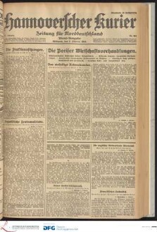 Hannoverscher Kurier : Hannoversches Tageblatt ; Morgenzeitung für Niedersachsen